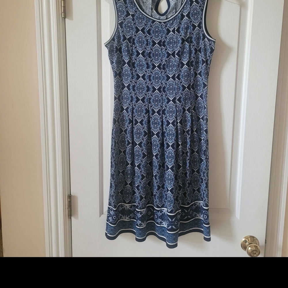 Max Studio Navy Patterned Dress